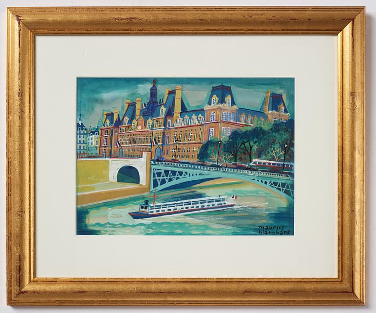 Maurice Blanchard, "Paris L'Hotel de Ville et la Seine".