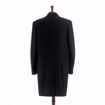 PARK HOUSE, a dark blue wool and cashmere coat / covert coat, size 54.