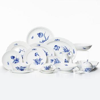 Royal Copenhagen, a 67-piece, "Blue Flower", Denmark.