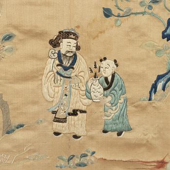 Embroidery, silk, China, circa 1900.
