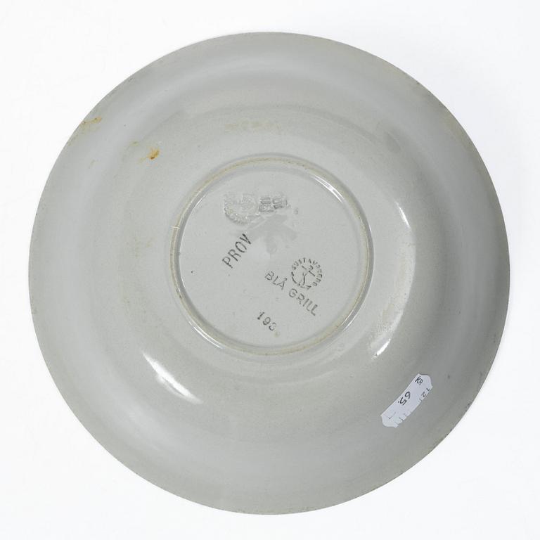 Wilhelm Kåge, Five test plates, porcelain and stoneware, Gustavsberg, 1920s-50s.