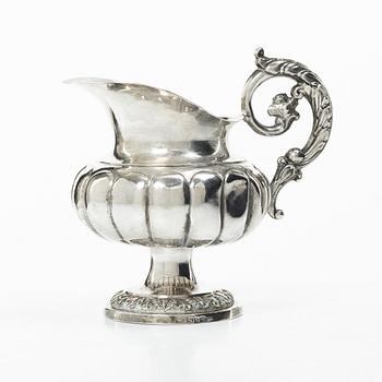 A Swedish silver Empire cream jug, mark of Claes Christian Carlén, Borås 1847.