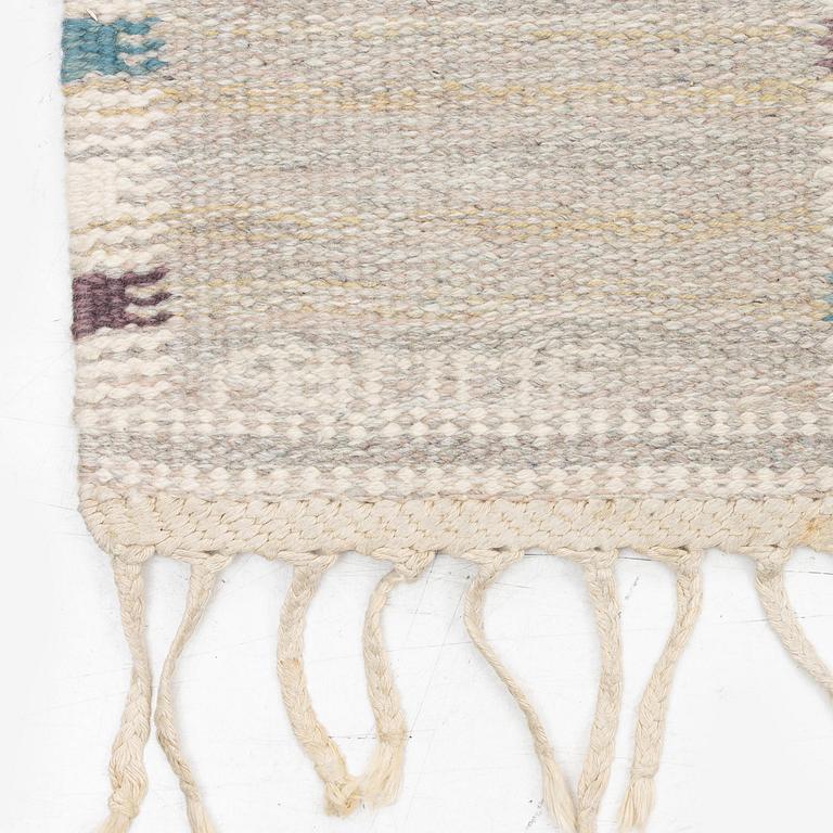 Barbro Nilsson, a 'Falurutan gul S' carpet, flat weave, c. 280 x 188 cm, signed AB MMF BN.