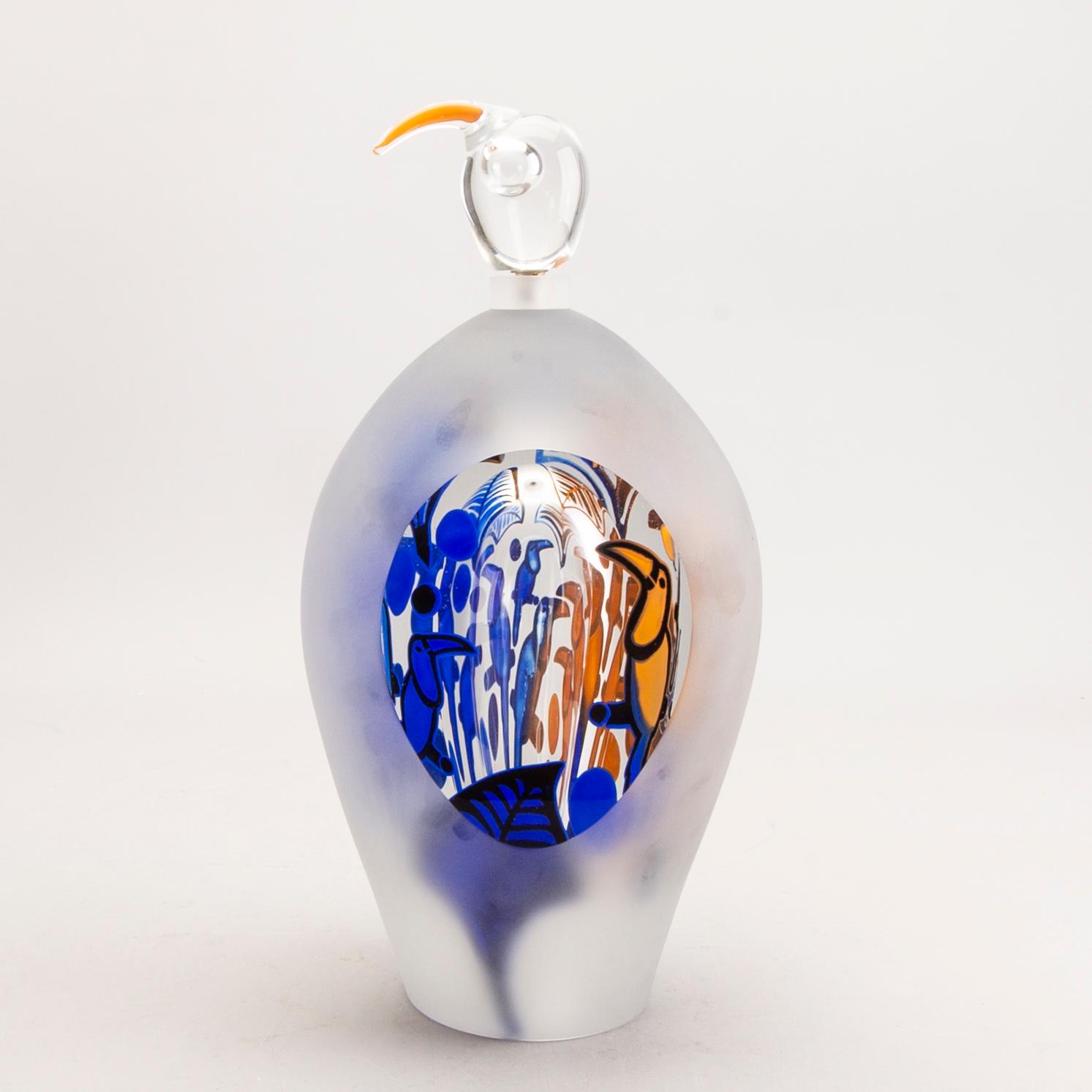 Hanne Dreutler, Arthur Zirnsack, "Drop", glass, grail Studio Åhus, signed, numbered and dated.