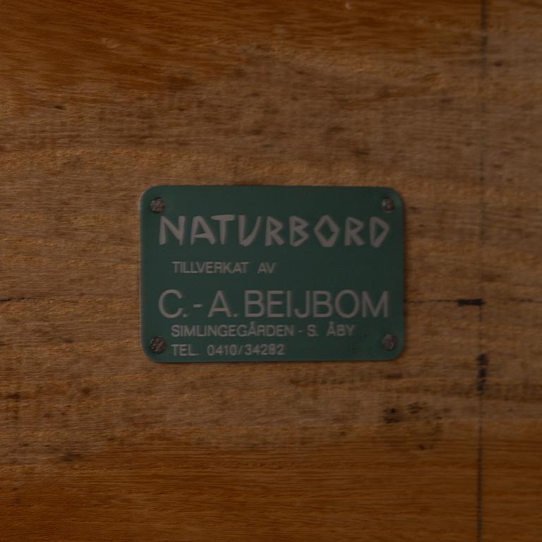 A 'Naturbord' elm coffee table, C. A. Beijbom, Simlingegården. 1966.