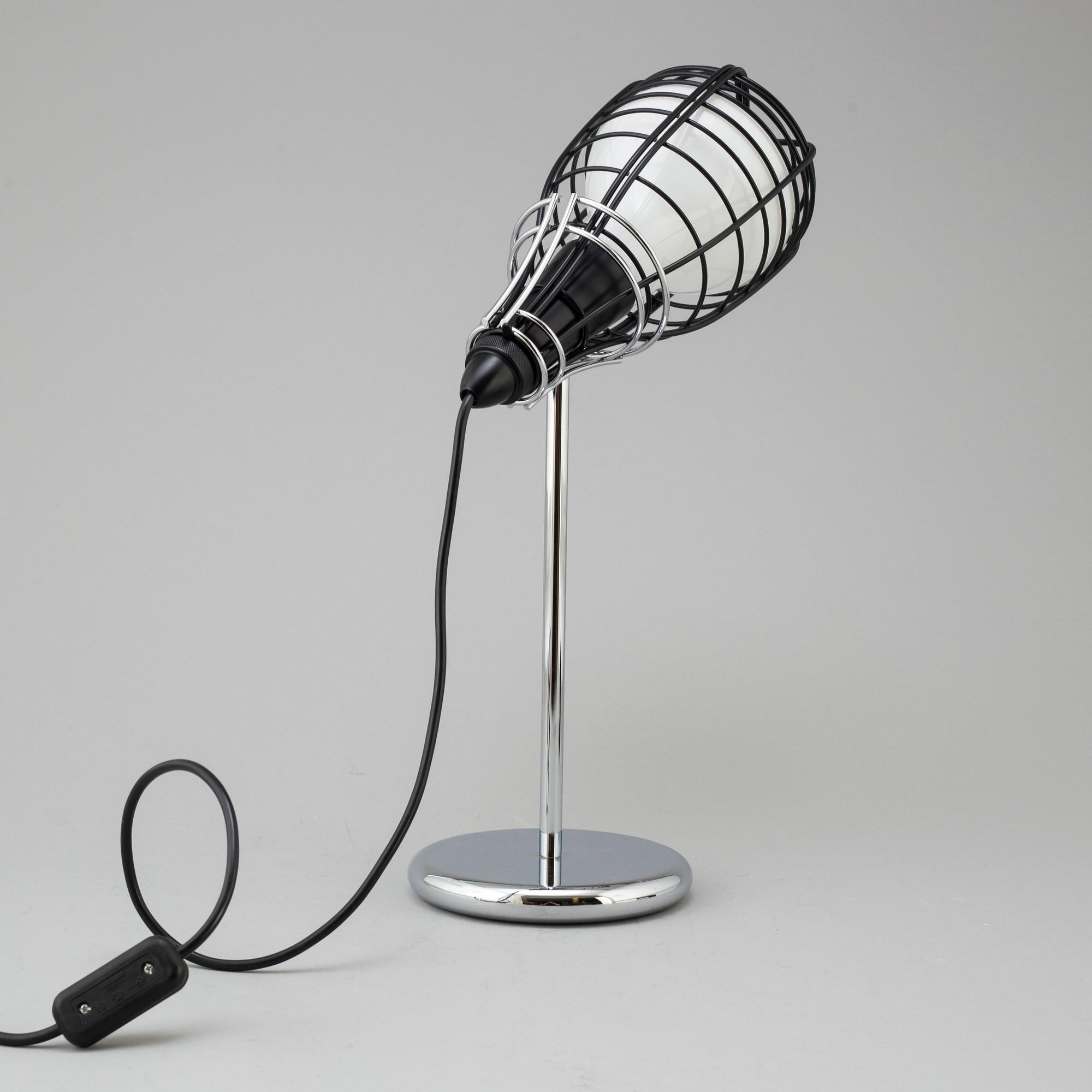A 'Cage Mic' table light by Diesel for Foscarini.