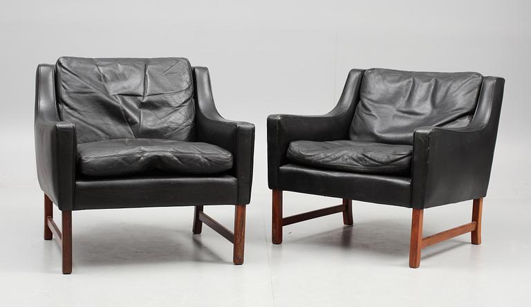 FÅTÖLJER, ett par, Danmark 1960-70-tal.