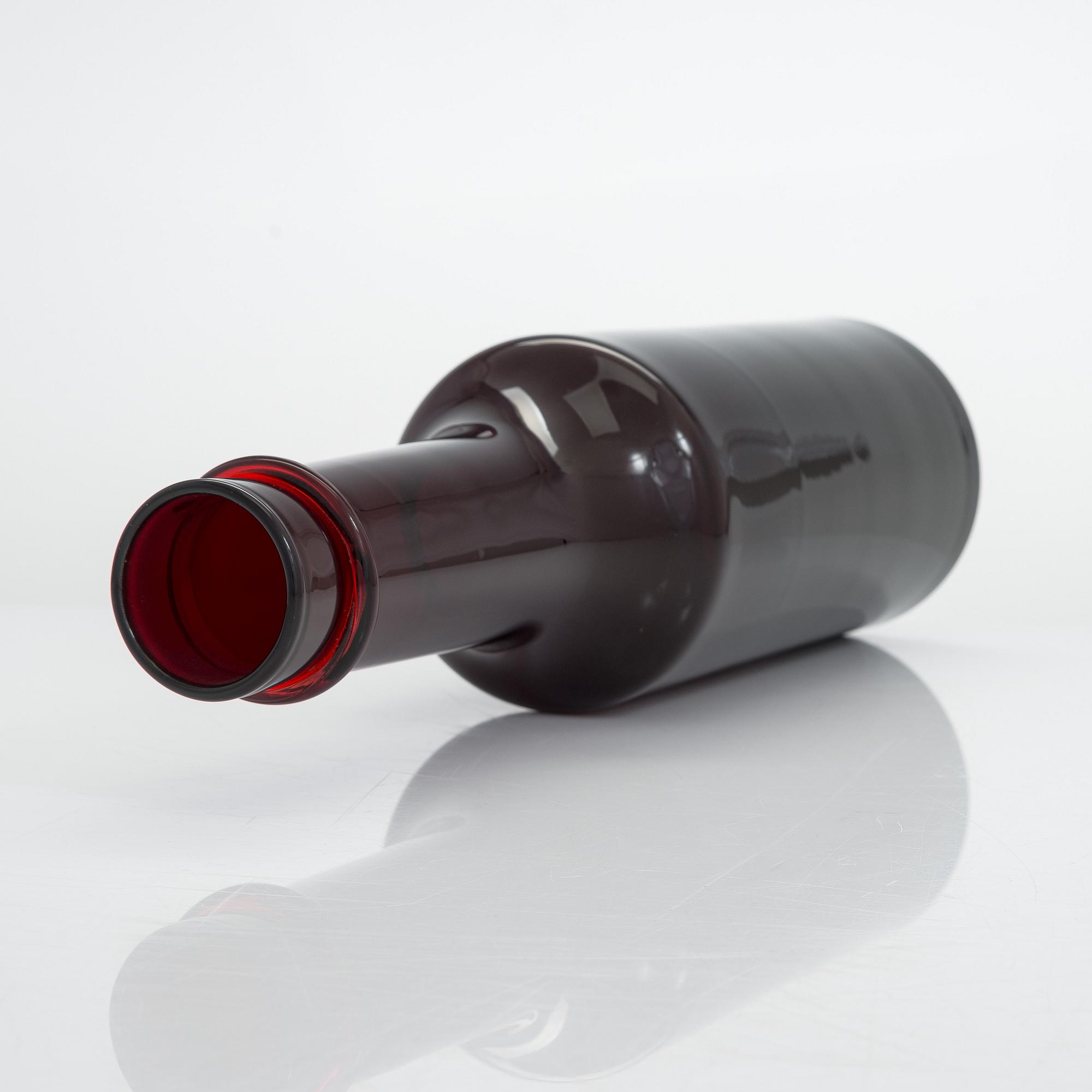 Tapio Wirkkala, A mid 20th century glass bottle for Iittala, signed Tapio Wirkkala.