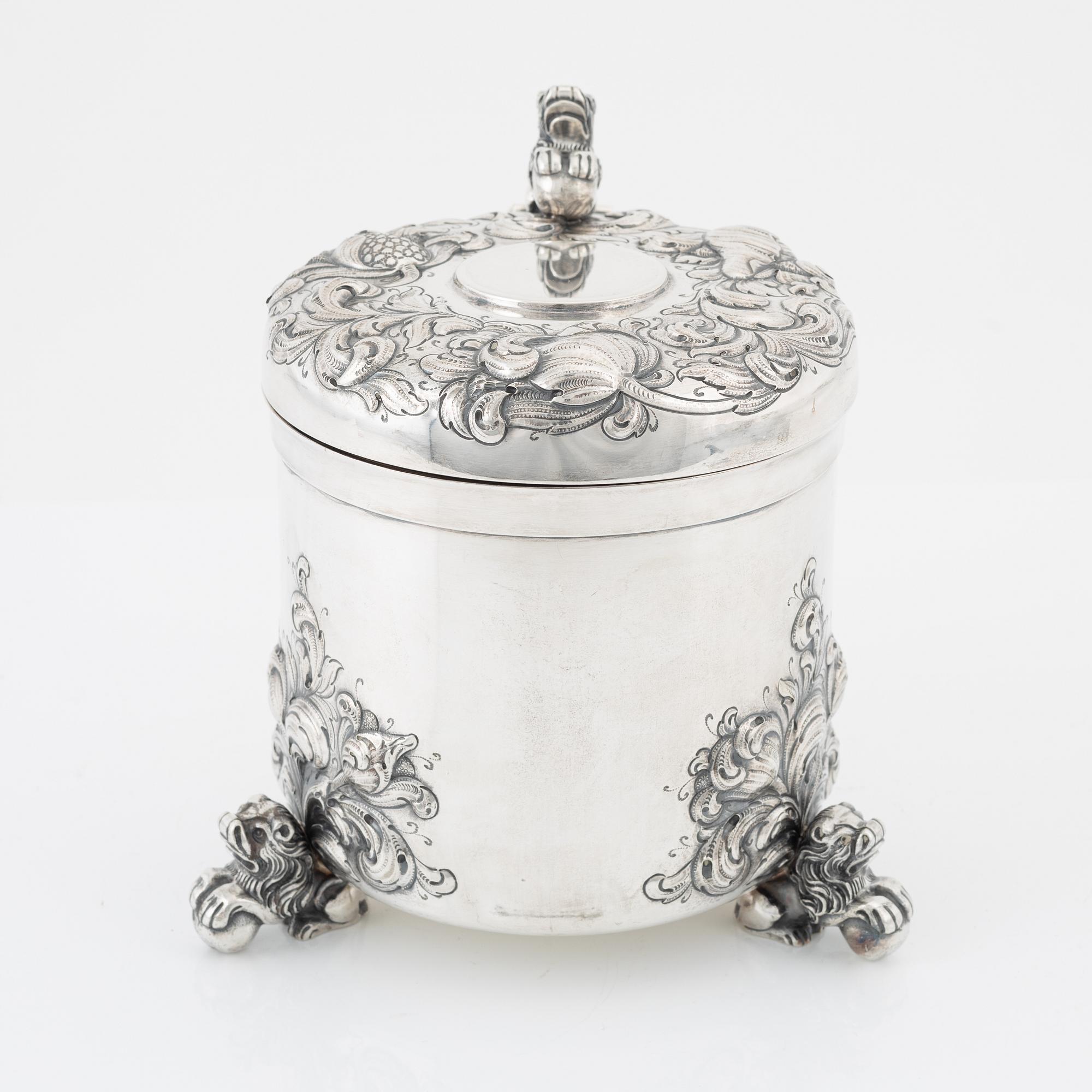 David Andersen, dryckeskanna, barockstil, sterlingsilver, Norge, 1900-tal.
