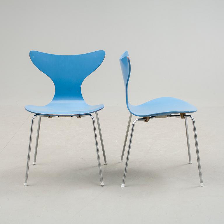 STOLAR, 6 stycken, "Liljan", Arne Jacobsen, 1970-tal.