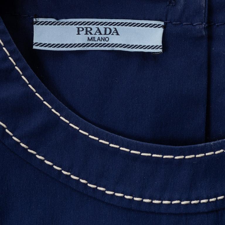 Prada, a dark blue cotton top, size 38.