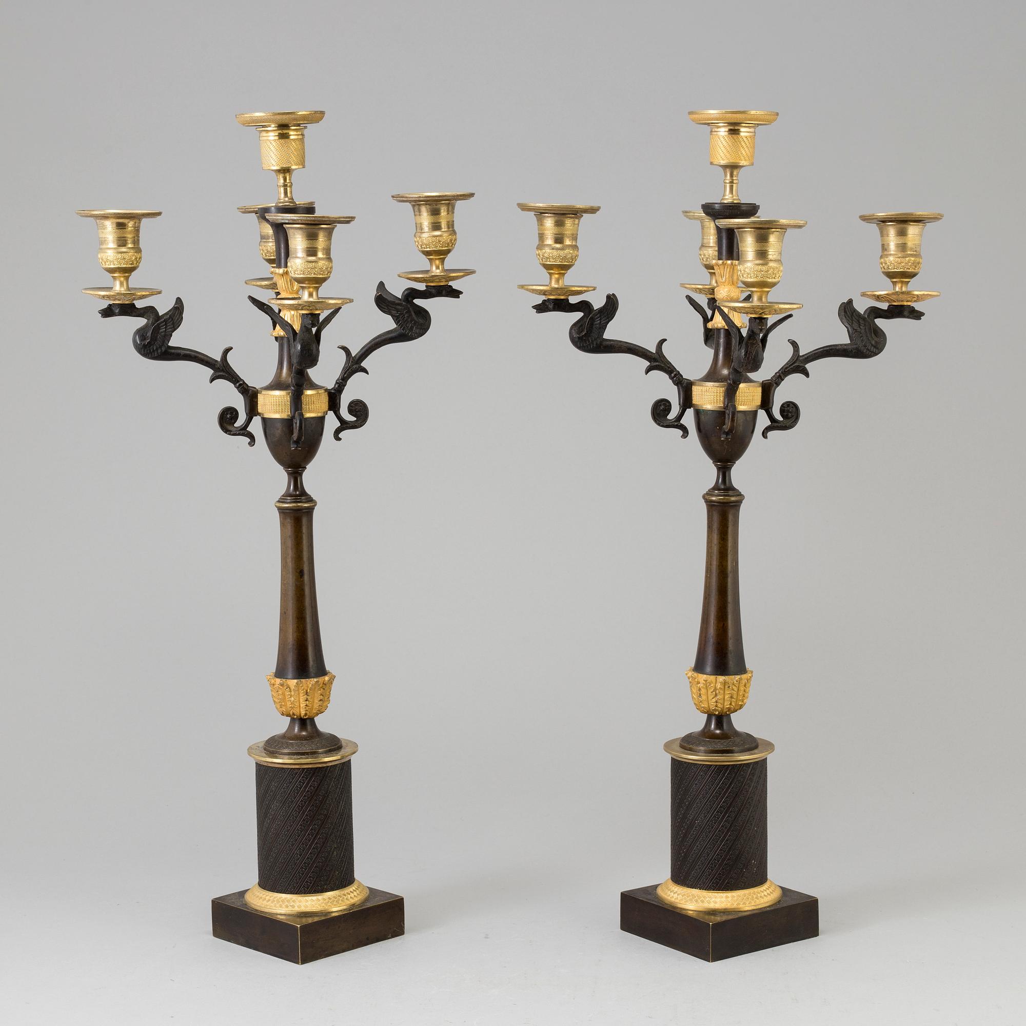 A PAIR OF CANDELABRA, empire-style, ca 1900.