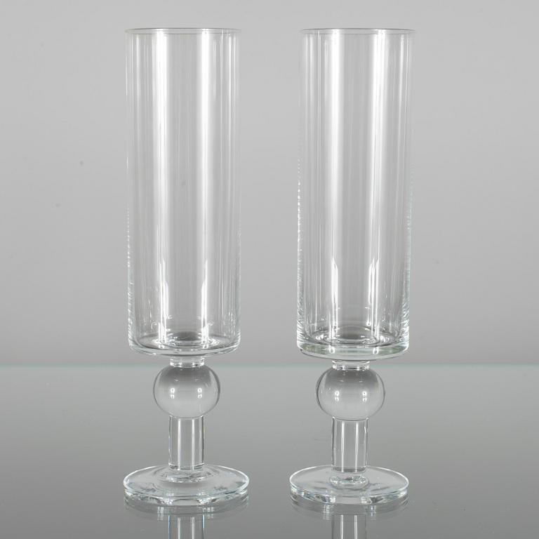 CHAMPAGNEGLAS, 6 kpl, "Petri" design Oiva Toikka, Notsjö 1964-1971-tal.