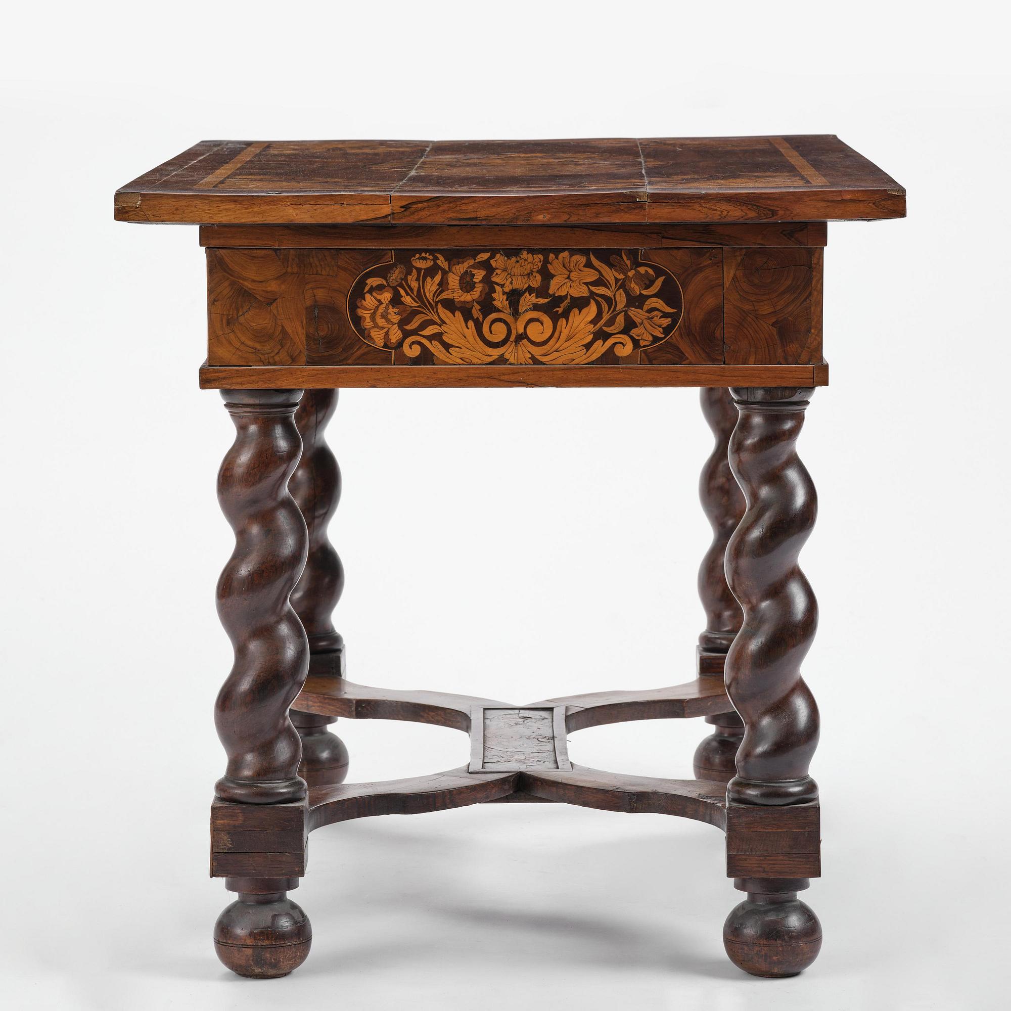 A Dutch baroque 'blumen marquetrie' table, early 18th century.