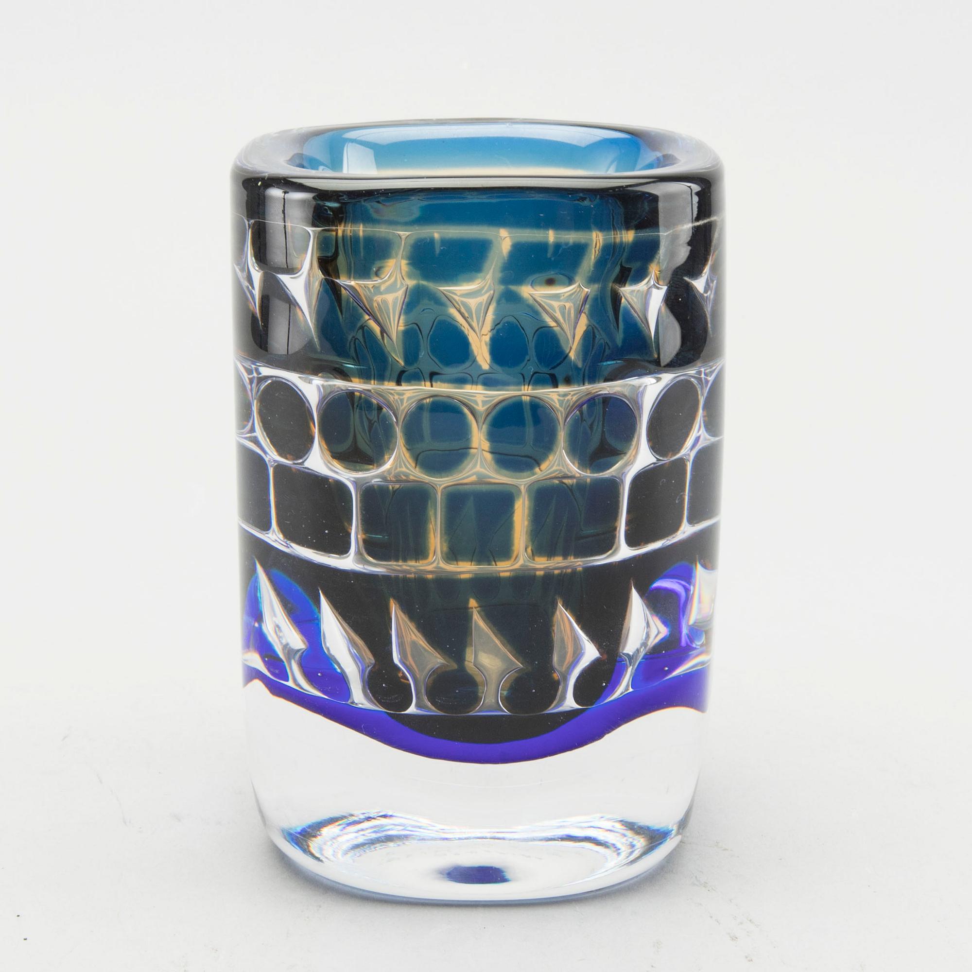 An Ingeborg Lundin signed glass vase.