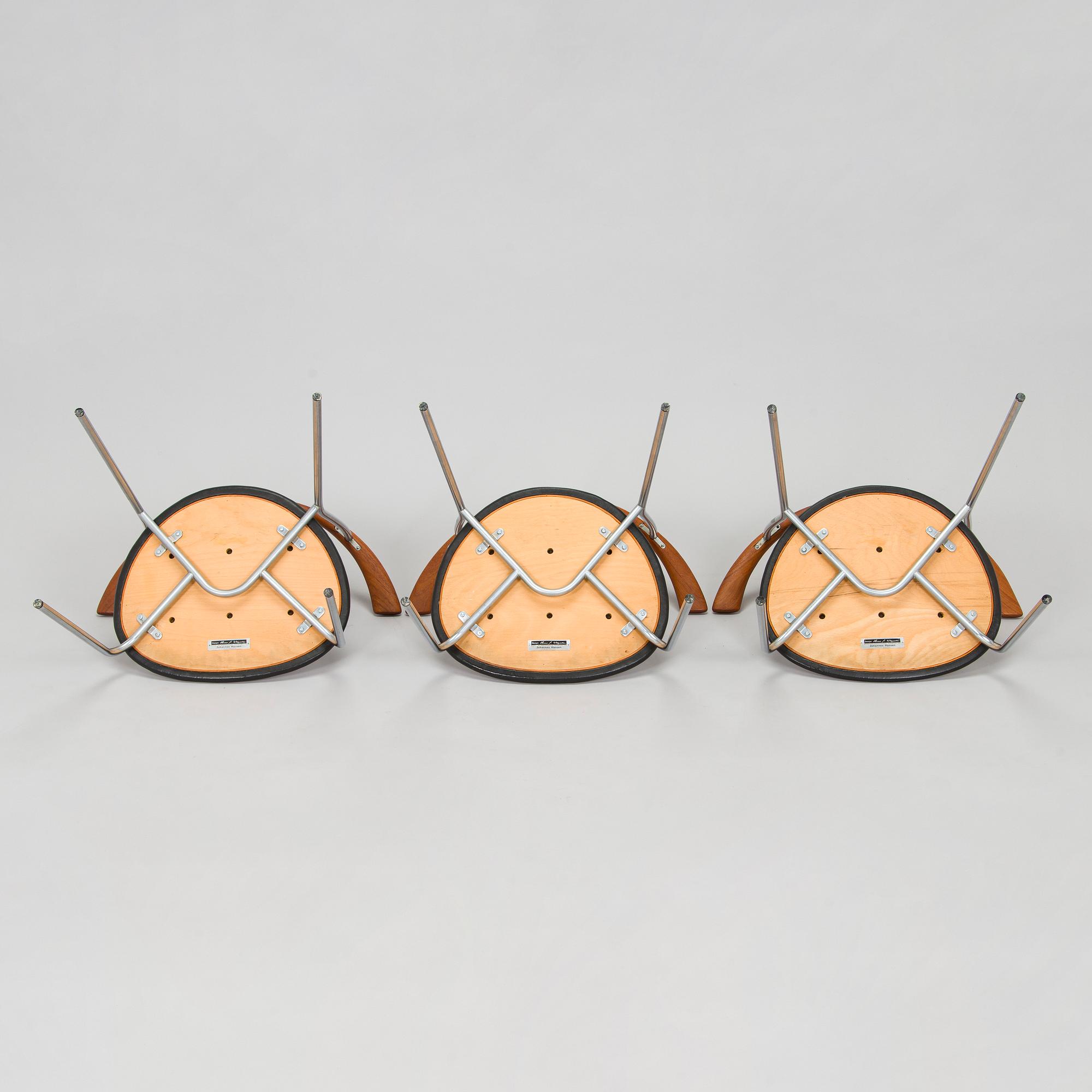 Hans J. Wegner, six mid-20th century 'PP701' armchairs for Johannes  Hansen Denmark.
