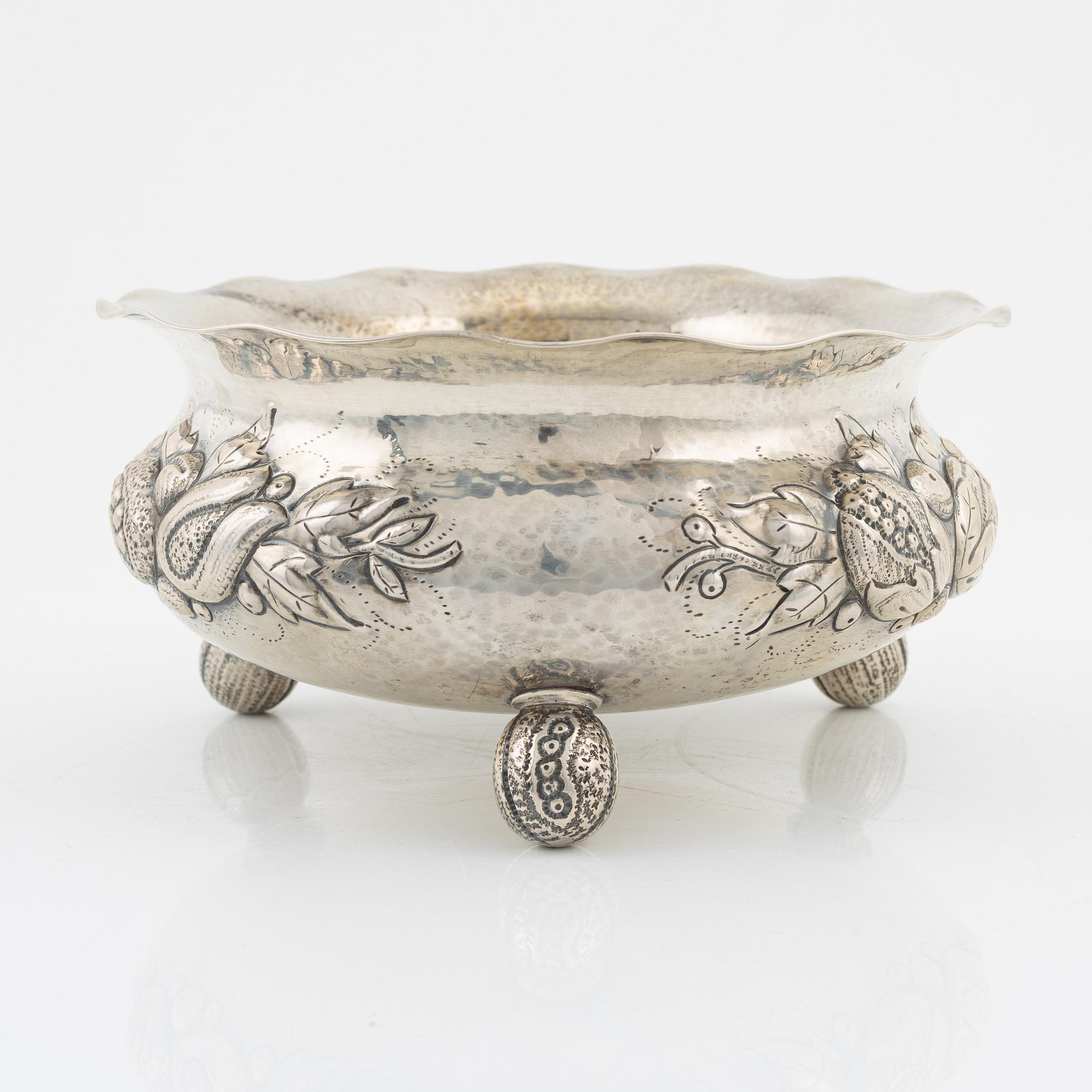 Skål, silver, barockstil, CG Hallberg, Stockholm, 1937.