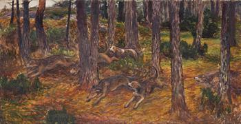 983. Bruno Liljefors, Hunting dogs.
