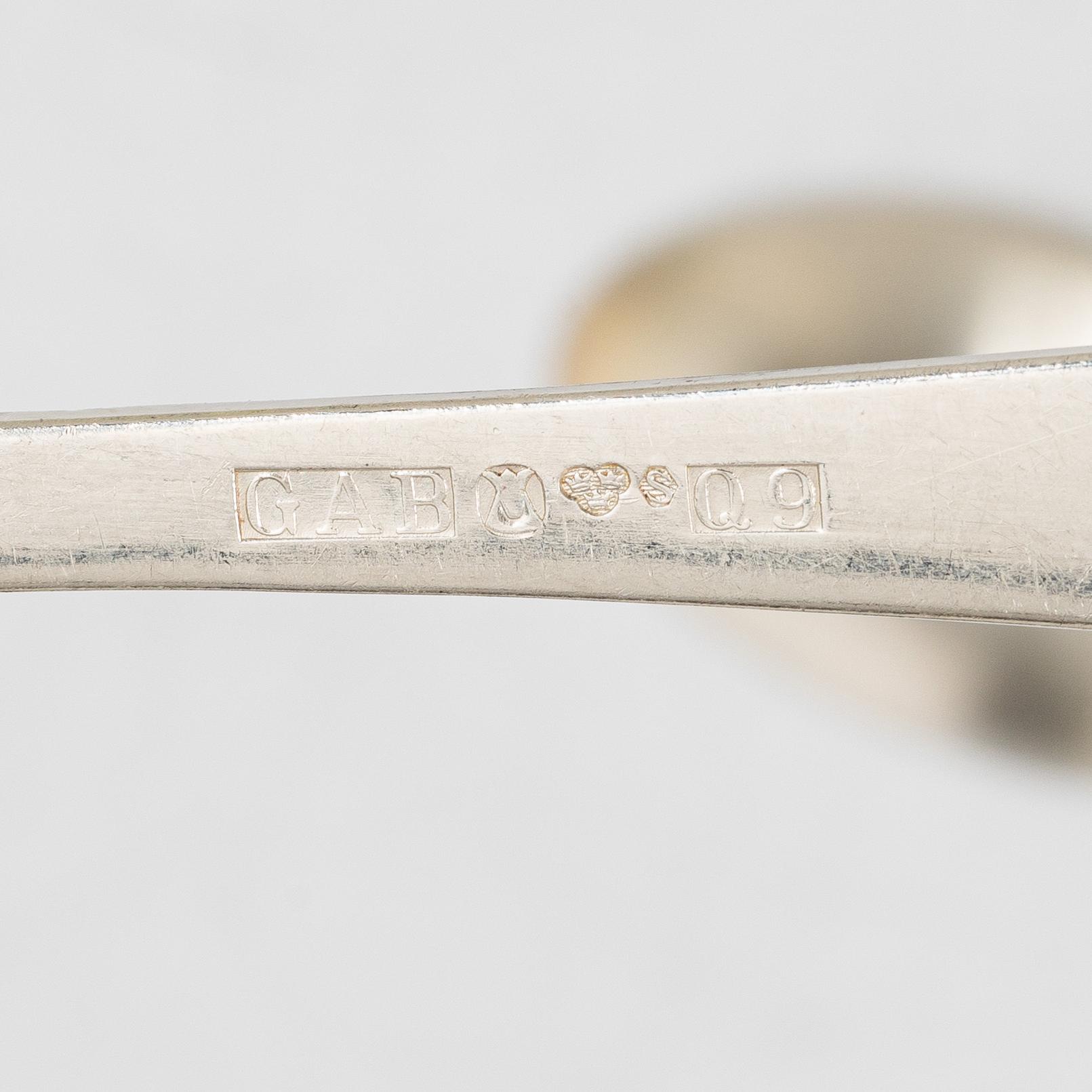 Jacob Ängman, A Swedish silver cutlery set, 'Rosenholm', GAB, Stockholm and Eskilstuna, some 1992 (30 pieces).