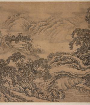 A Chinese scroll painting, attributed to Liu Du (17th century).