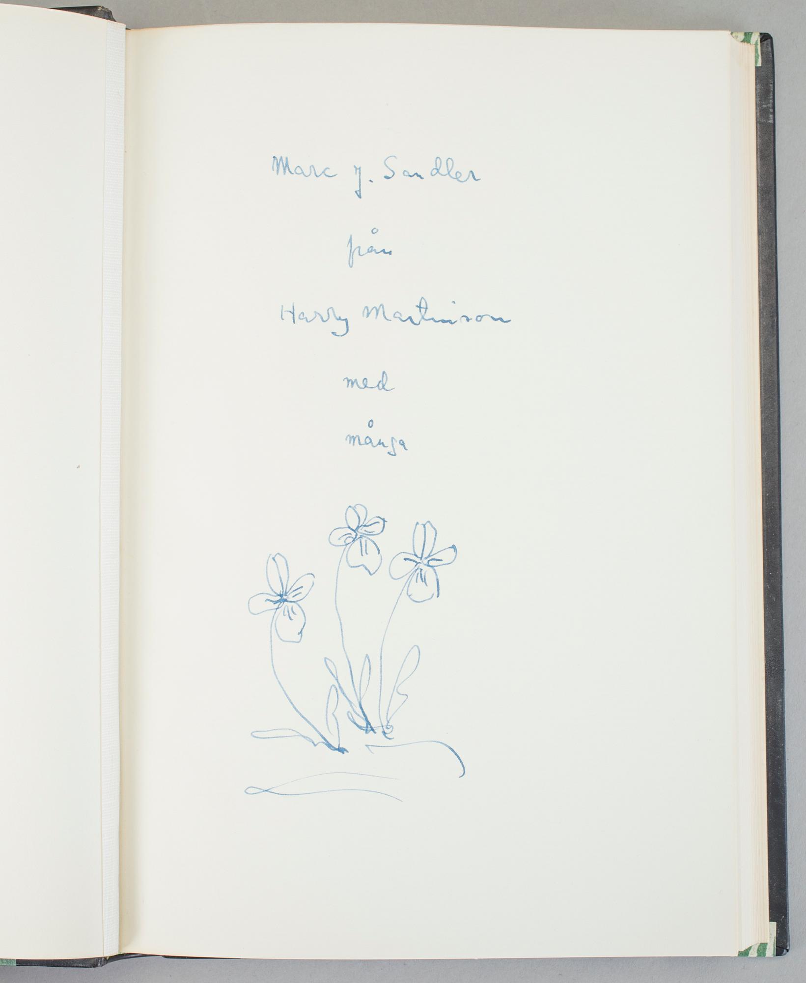 HARRY MARTINSON, JOHANNES EDFELT, HJALMAR GULLBERG, Cikada, Bråddjupt eko, Sången om en son, Signerade.