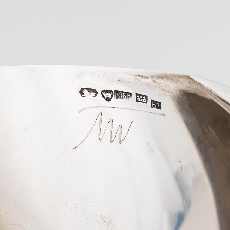 Tapio Wirkkala, skål, silver, "Lieve", stämplad TW, Kultakeskus, Tavastehus 1955.