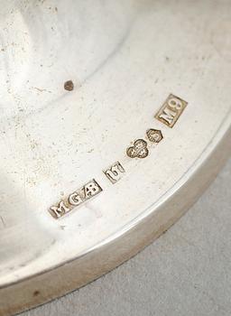 SNAPSGLAS 6 st, silver, MGAB, Uppsala 1962. Vikt ca 290 g.