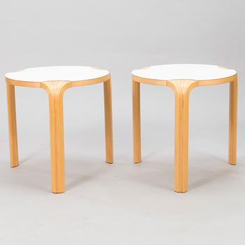 ALVAR AALTO, a pair of early 1990's 'X600' stools for Artek.