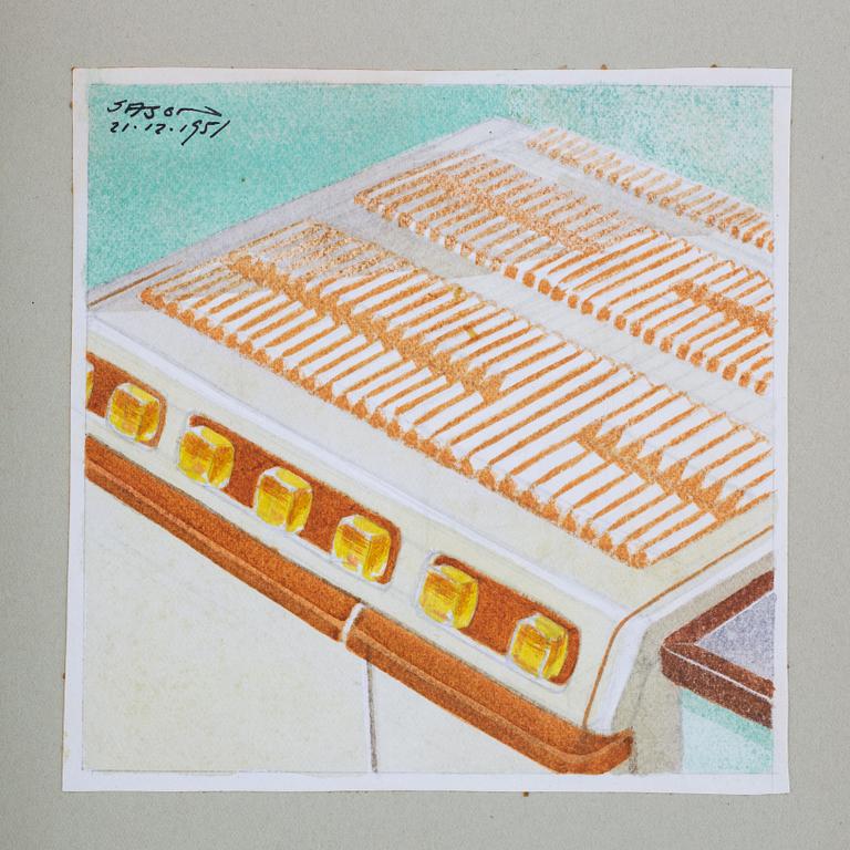 Sixten Sason, watercolours, 9, signed and dated -51.