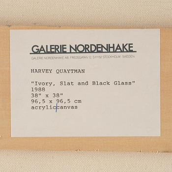 Harvey Quaytman, "Ivory, Slat and Black Glass".