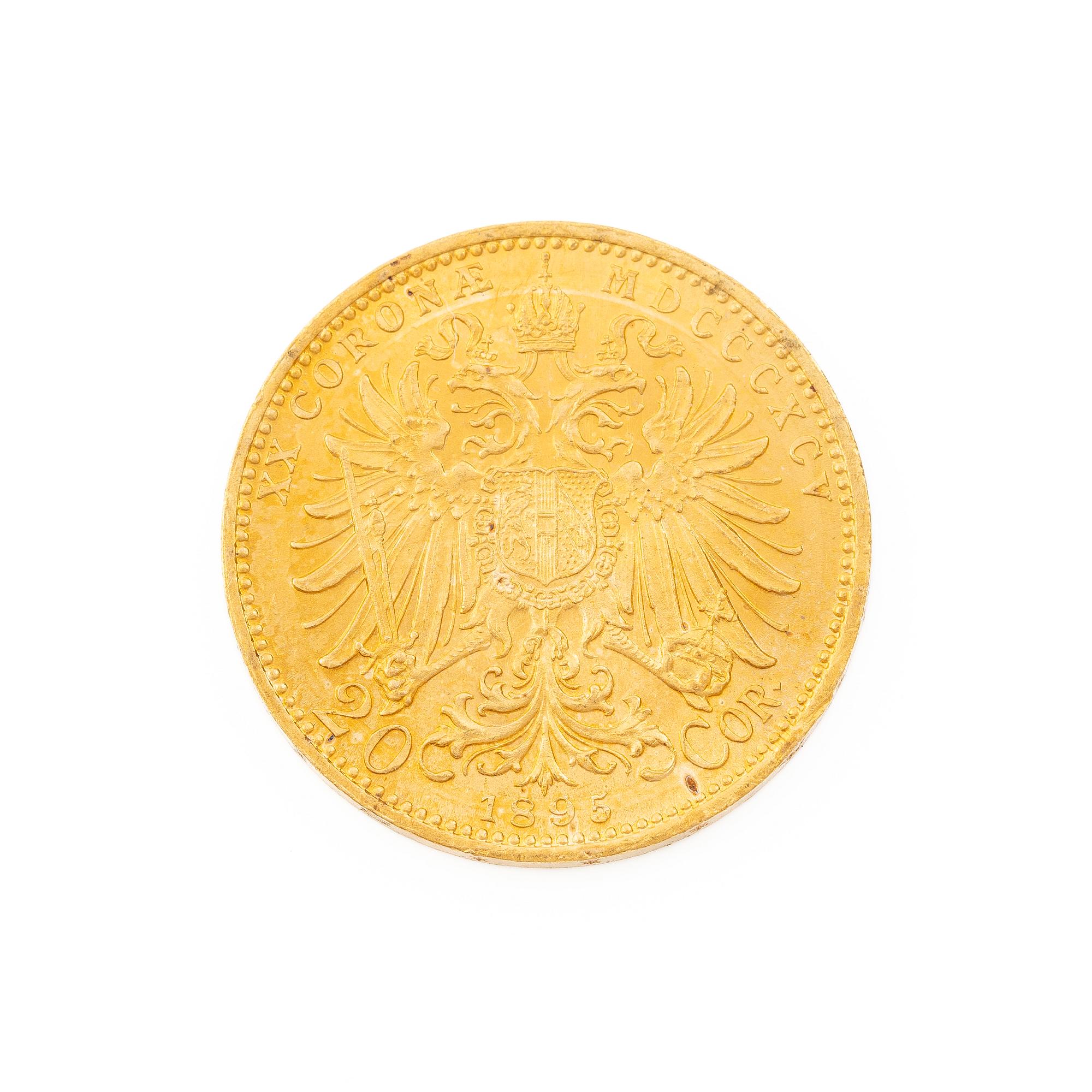 Gold coin, Austria-Hungary, 20 Corona, 1895.