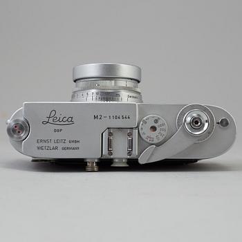 A Chrome body Leica M2 no 1104544 from Wetzlar 1965. With Summicron f=5 cm 1:2.