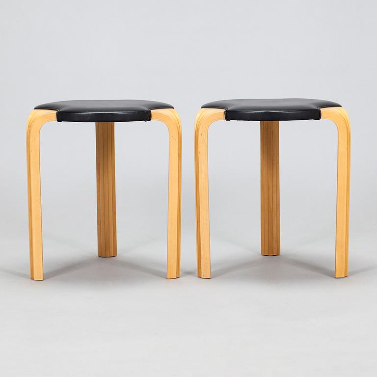 Alvar Aalto, a pair of 1994 'X600' stools for Artek.
