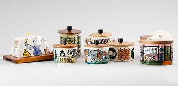 BURKAR, SMÖRASK OCH SKÄPPOR, 8 delar, Deco, Hälsingborg, 1950-tal.