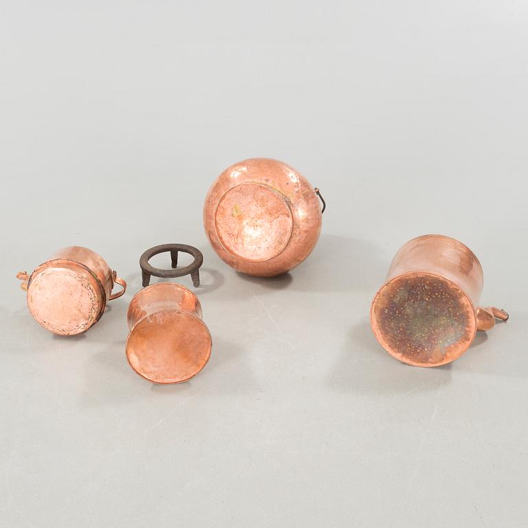 Four copper objects, 19th century.