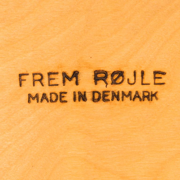 HANS OLSEN, A teak dining table with four chairs, Frem Røjle, Denmark 1950's.