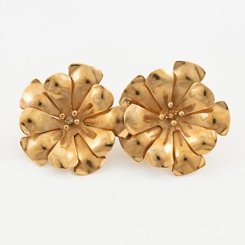 Brooch, 18K gold, flower-shaped.