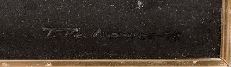 Totte Mannes, oil on board, signed.