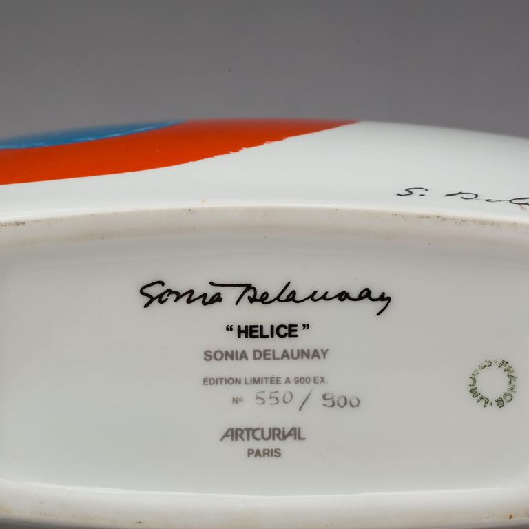 VAS, porslin. "Helice", Sonia Delaunay för Limoges. Artcurial. Signerad och numrerad 550/900.