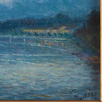 Erik Tryggelin, "Karlbergssjön" (Karlberg lake, nocturnal scene from Stockholm).