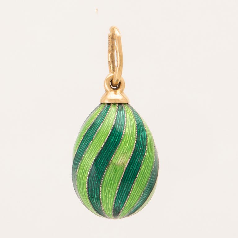 W.A. Bolin, pendant in 18k gold and enamel.