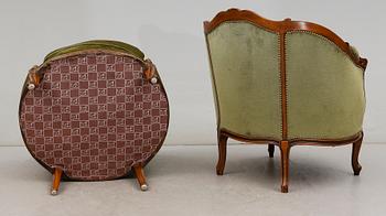 FÅTÖLJER, 1 par, 1900-talets andra hälft.