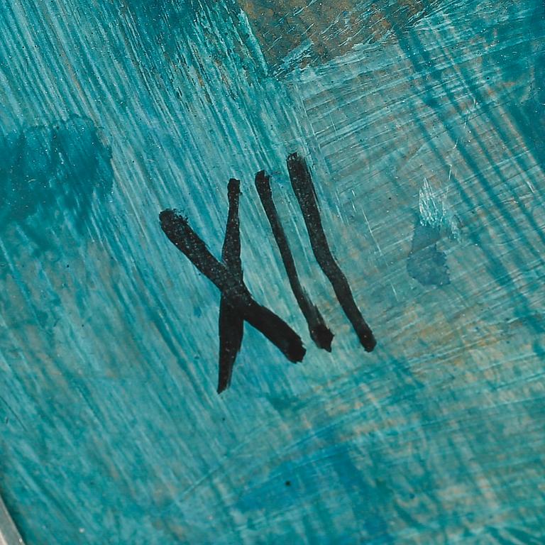 MALTE NYBERG TOLF, olja på pannå. Signerad XII.