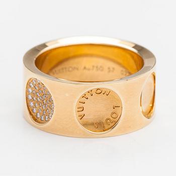 Louis Vuitton, an 18K gold 'Empreinte' ring with diamonds.