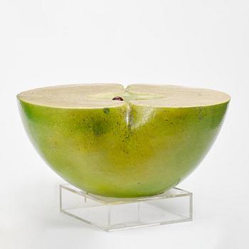 Hans Hedberg, a large faience sculpture of an apple, Biot, France.