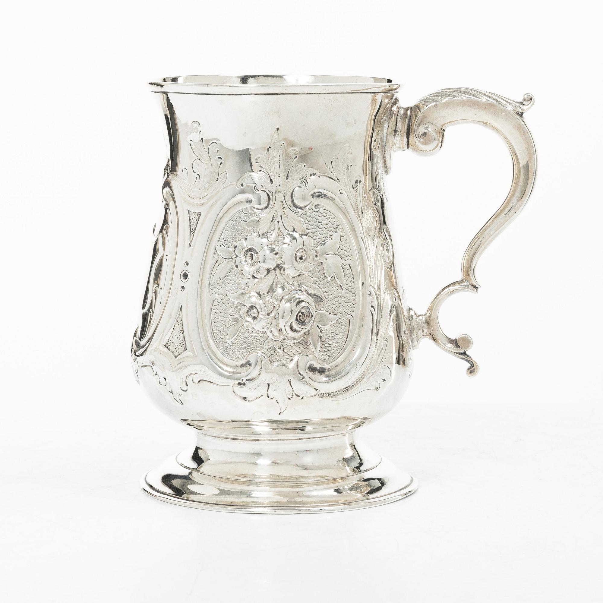 A British silver tankard, mark of John King, London 1778-79.