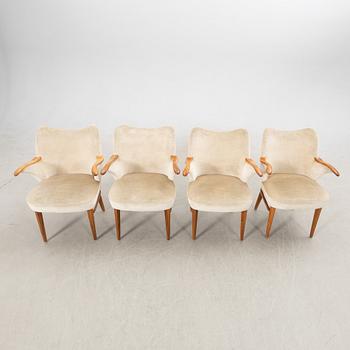 Karmstolar 4 st. Swedish Modern 1940/50-tal.