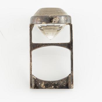 Ove Bohlin, ring, silver and rock crystal.