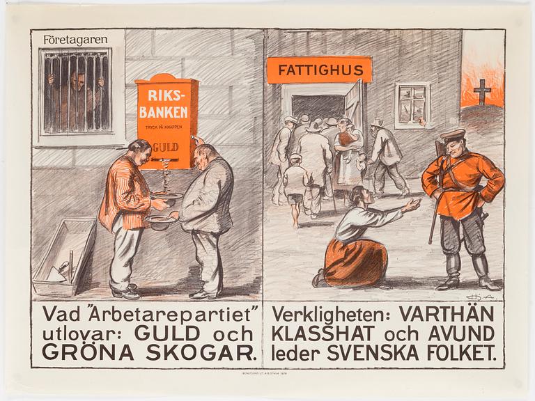 GUNNAR WIDHOLM, "Kosackvalet", färglitografier, 6 st.