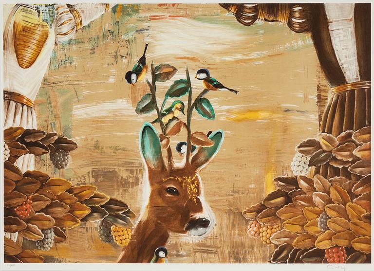 Ernst Billgren, lithograph in colours, signed 76/225.